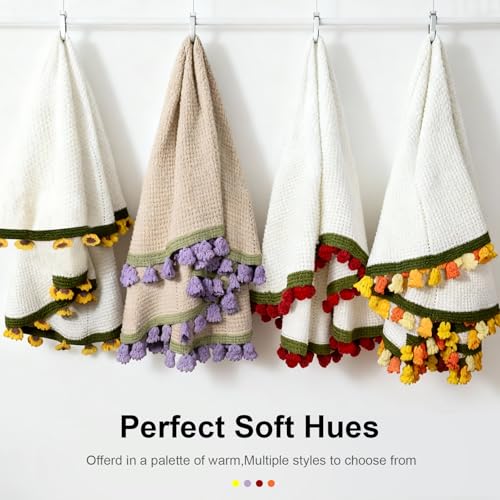 Mothers Day Blanket Gifts for Mom, Romantic Birthday Gifts for Wife from Husband: Premium Finished Crochet Flower Bouquet ...