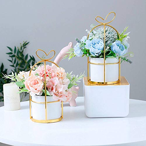 KIRIFLY Fake Artificial Flowers in Vase Faux Peony Silk Hydrangea Flower Centerpieces Décor for Wedding Table Decoration(P...