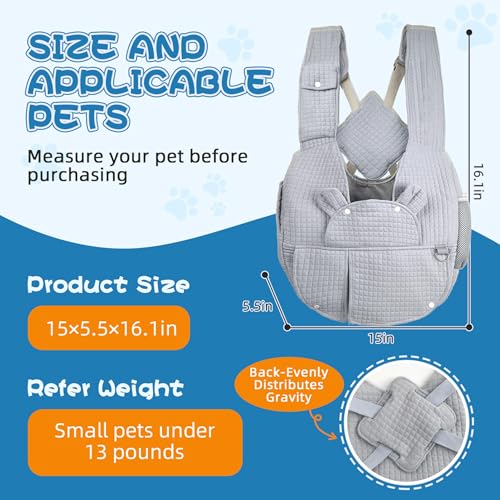 Geelraqaly Carry Small Dogs and Cats for Versatile Pocket Portable Pet Front Backpack ，Reducing Back Pain, for outings,Tra...