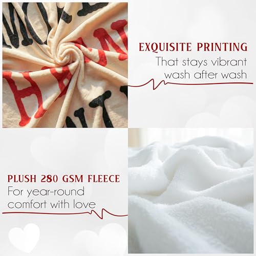 WRAPIX Anniversary Couple Gifts for Men Women - I Love You More Soft Fleece Throw Blanket 60x80 in - Mothers Day Birthday ...
