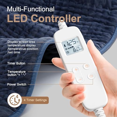 VAAGHANM Heating Pad: 33 x 17 inches Electric Heating Pad for Back -Extra Large Heat Pad for Shoulder/Neck/Knee/Arms - Upg...