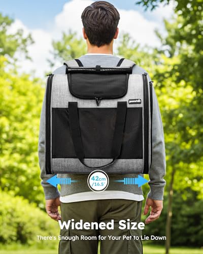 Pecute Cat Backpack with Widened Interior Space, Upgraded Dog Backpack Carrier with Various Ways to Carry, Pet Backpack wi...