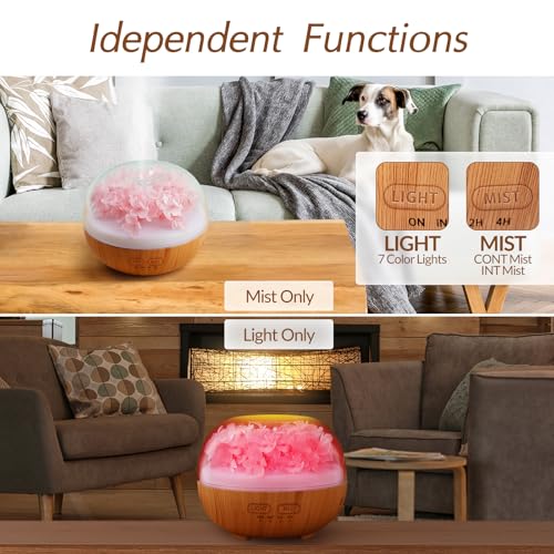 Aromatherapy Essential Oil Diffuser, 300ml Air Diffuser Humidifier with 7 LED Colors, Timer & Auto-Off for Home Bedroom Of...
