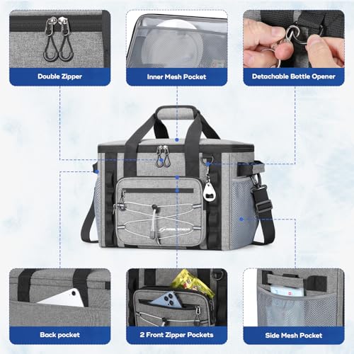 Maelstrom Soft Sided Cooler Bag, 30/40 Can Collapsible Insulated Ice Chest, Large Leakproof Portable Storage for Camping, ...