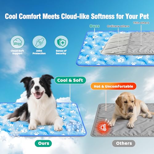 Dog Cooling Mat for Extra Large Dogs, Cool Dog Bed Mat for Indoor & Outdoor, Q-Max>0.5, Machine Washable Non-Toxic Pet Sel...