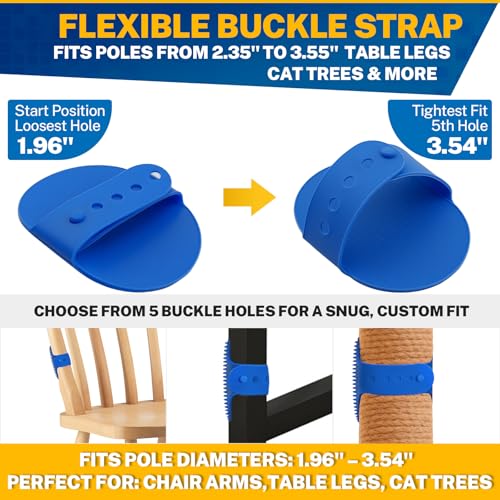 5PCS Pet Cat Grooming Brush, Adjustable Silicone Grooming Brush, Cat Self-service Scratcher, Silicone Grooming Belt Pad, S...