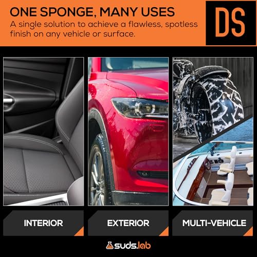 Suds Lab DS Microfiber Detailing Scrub Pad 3 Pack - Car Interior Cleaning & Detailing Microfiber Scrub Pads - Set of 3 - S...