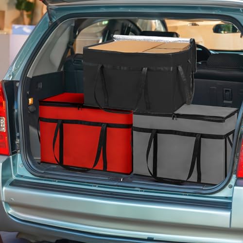 AVLA 3 Pack Insulated Food Delivery Bag, 77L XXX-Large Reusable Grocery Tote Insulation Bag, Collapsible Commercial Food W...