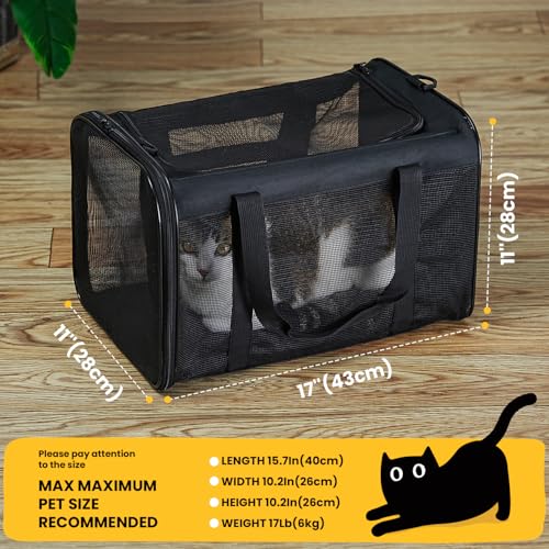 Conlun Cat Carrier Bag,Soft-Sided Pet Carriers for Dogs with 4-Sided Mesh,Airline Approved Cat Transport Carrier for Smal...