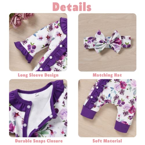 Aalizzwell Baby Girls Romper Outfit Fall Winter Clothes with Accessories