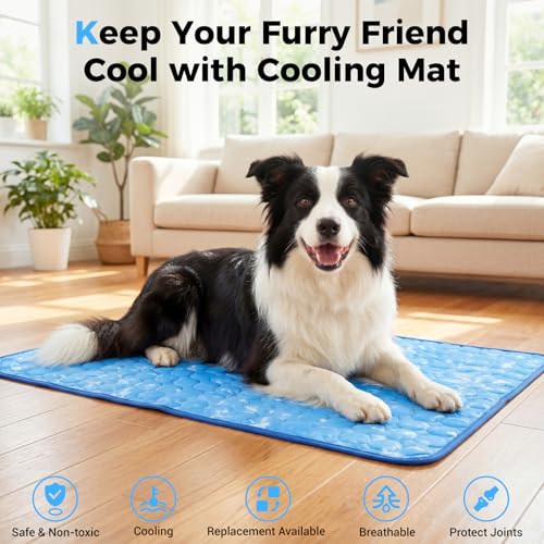 Dog Cooling Mat, Arc-Chill Cooling Fiber Self-Cooling Pad for Dogs - 40" x 28" Washable Non-Toxic Summer Pet Mat, Non-Slip...