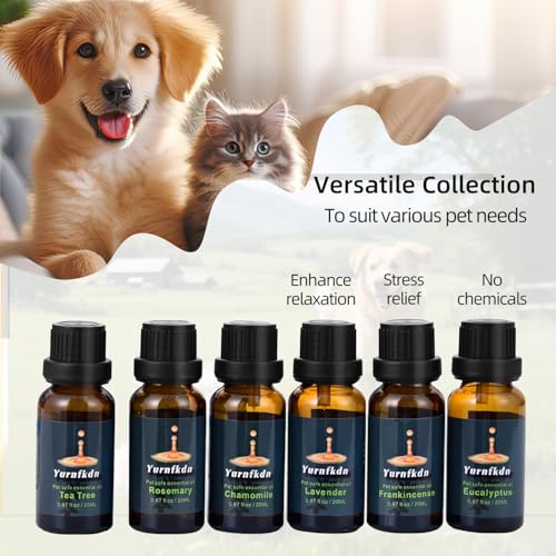 Pet-Friendly Essential Oil Set: Home Fragrance and Stress Relief. Safe for Dogs and Cats, Suitable for Aromatherapy Diffus...