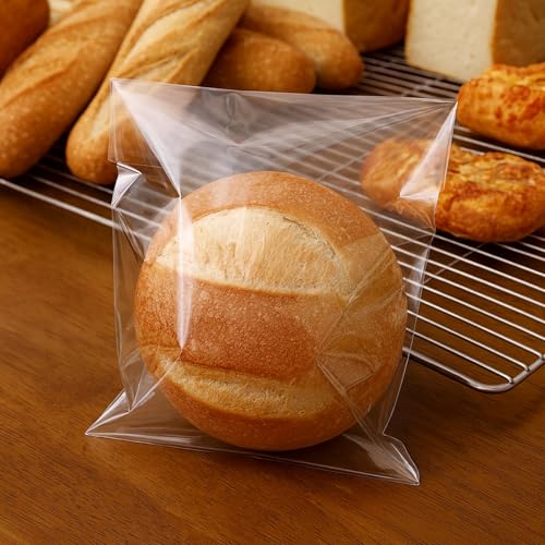 Morepack Self Sealing Cellophane Bags,6x9 Inches 200 Pcs Clear Cookie Bags Resealable Cellophane Bag for Packaging Cookie...