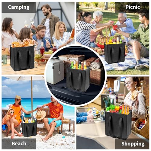 YZiCHENQQ Insulated Grocery Bags with Zippered top Frozen Food Shopping Groceries Travel Insulated Tote Cooler Thermal Bags