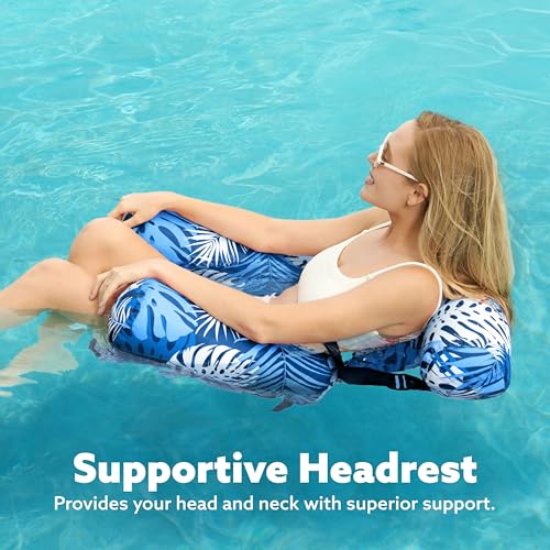 SLOOSH Inflatable Pool Floats Adult,2 Packs Floating Lounge Chairs,Blow up Pool Noodles for Adult Heavy Duty,Floating Chai...