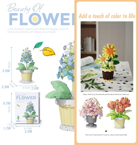 Jollcnoia Orchid Mini Flower Potted Bonsai Building Toy Blocks Particle Flower Botanical