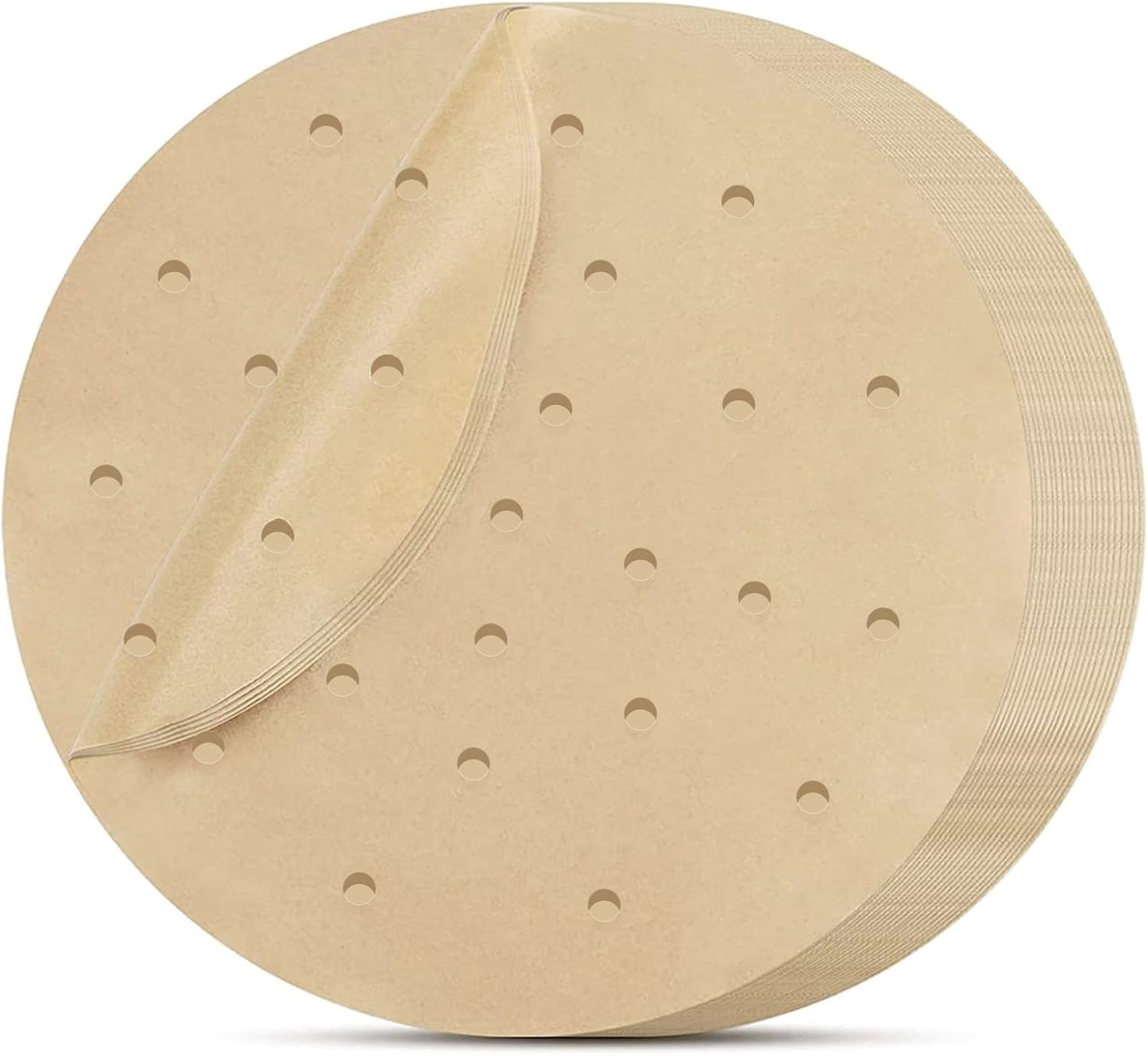 Air Fryer Paper Liners Disposable - 7in 18cm 100Pcs Air Fryer Parchment Paper Liners Round, Unbleached Perforated Parchment Paper Sheets For Air Fryer Accessories