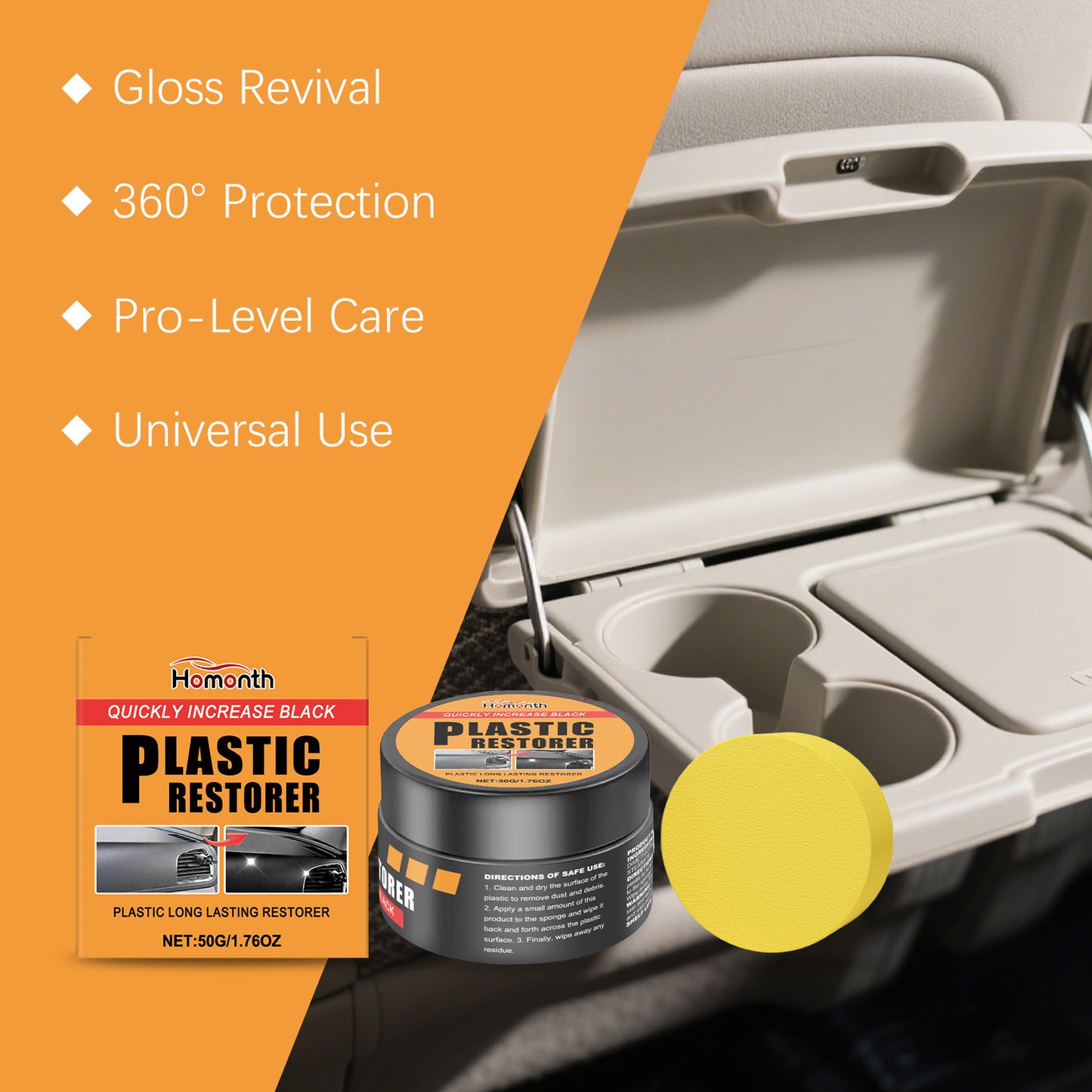 Car Interior Care And Refurbishment Cream For Cleaning And Removing Stains