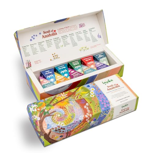Lazika Tea Sampler with Lovely Presentation Box, 10 Counts, 2 of Each Blend Individually Wrapped, Black, Green and Herbal ...