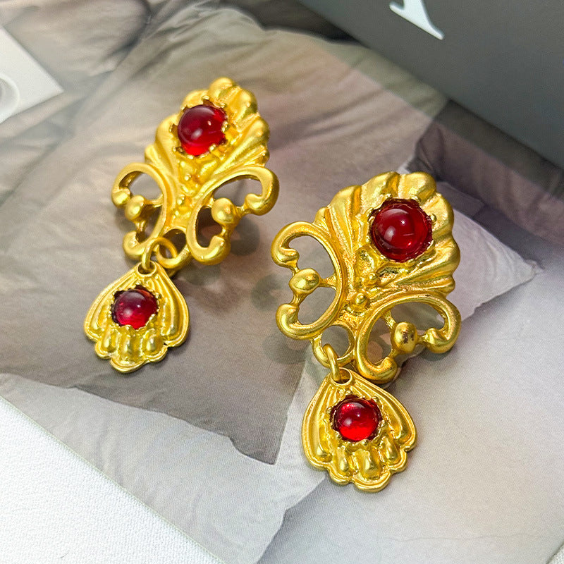 S925 Silver Needle Retro Style Enamel Earrings For Women Colorful Crystal Stud Earrings Fine Jewelry Gift