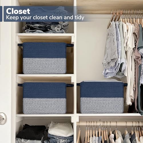 Goodpick Cube Storage Bins - Shelf Baskets for Towel Book Clothes, Closet Storage Bins for Office Woven Toy Basket for She...