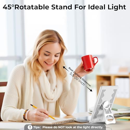 Light Lamp, Portable Full Spectrum LED Light Sunlight Personal Daylight with 3 Adjustable Color＆Stepless Brightness Level...