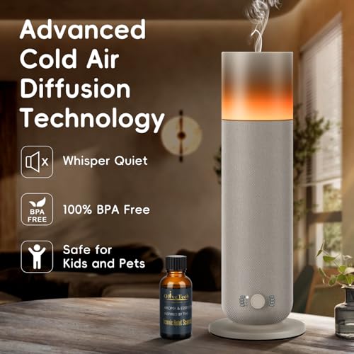 Waterless Diffuser with Fabric-Wrapped Design, OliveTech Cold Air Scent Diffusers for Home & Office, Hotel Collection Diff...