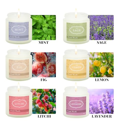 6 Pack Candles for Home Scented,Jar Candles,Lavender Candle,Aromatherapy Candle Gifts Set for Women,Long Lasting Scented C...