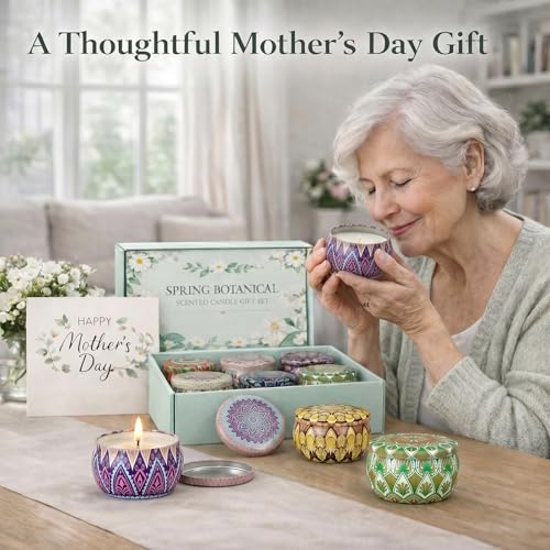 YINUO Scented Candle Gift Set for Women, 12 Pack Soy Wax Aromatherapy Candles, Floral, Citrus & Fresh Scents, Birthday Gif...