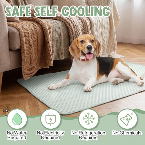 Tinideya 4 Pack Dog Cooling Mats with Storage Bags 40" x 28" Self Cooling Dog Pads Washable Foldable Pet Bed Mats Blankets...