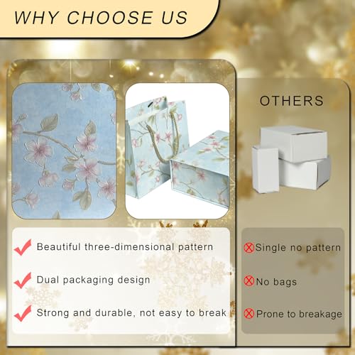 SHUN ZHI YU Luxurious Gift Box 9.8"x7.9"x4", Magnetic Closure Rectangle Collapsible Box for Christmas,Valentine's Day and ...