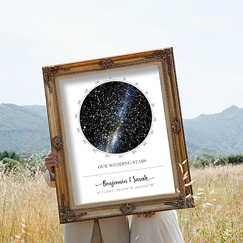 Custom Star Map - Personalized (Multiple Sizes - Unframed Print, Star Constellation Wall Art, Great Gift - Special Occasio...