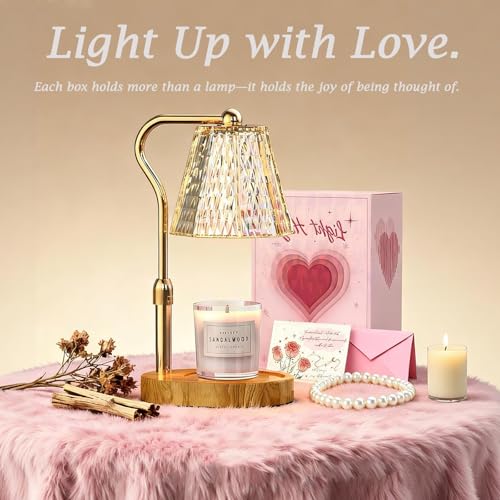 Candle Warmer Lamp with Timer Dimmable Gifts for Women, Adjustable Height Wax Warmer Lamp for Scented Candles, House Warmi...
