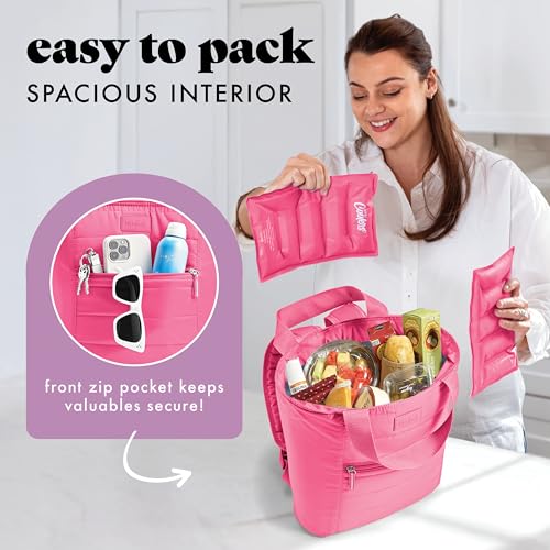 Fit & Fresh Mari Cooler Backpack for Women, Insulated Leakproof Soft Cooler Bag (12 Can), Lunch Tote, Beach Cooler, Lightw...