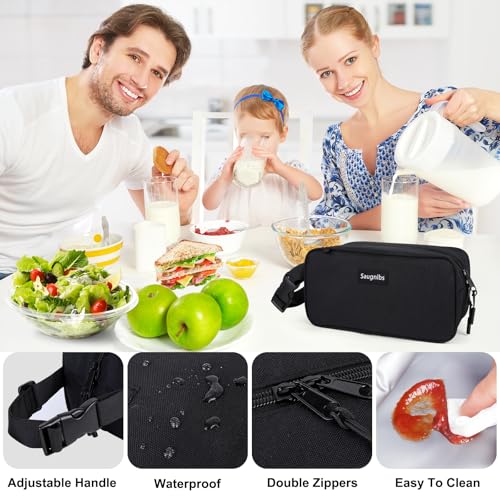 Saugnlbs Small Cooler Bag,Mini Cooler Bag with Ice Packs,Insulated Lunch Bag with Handle Buckle,Freezable Lunch Bag for Tr...
