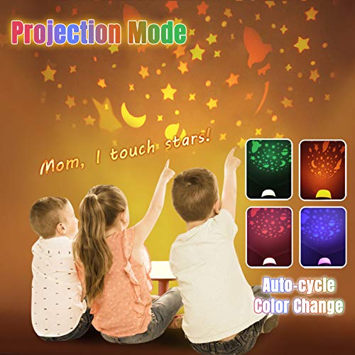LICKLIP Toddler Night Light Lamp, Dimmable LED Bedside Lamp with Star Projector, Kids Lights Timer Design & Color Changin...