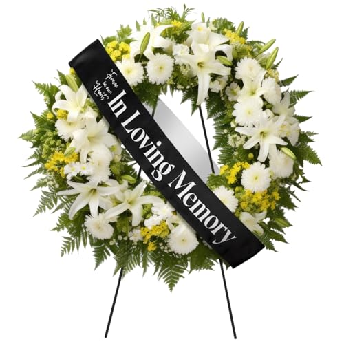 Fanfanwin Funeral Sash Memorial Wreath Sash Funeral Ribbon Celebration of Life Ribbon for Casket or Wreath Flowers Memoria...
