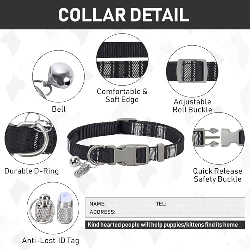 GAMUDA Small Dog Harness Collar and Leash Set, Step in No Chock No Pull Soft Mesh Adjustable Dog Vest Harnesses Plaid Refl...