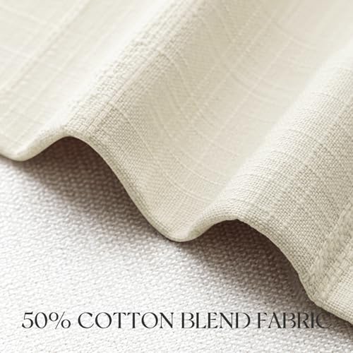 NOVILYS Decorative Linen Textured Throw Pillow Covers, 20x20 Inch Set of 2 Cotton Blend Striped Pillow Cases, Neutral Boho...