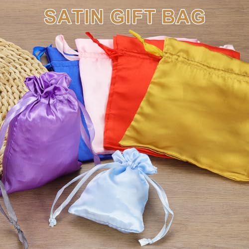 MECCANIXITY Satin Bags with Drawstring, 4x6 Inch Wedding Favor Bag Mini Gift Packaging Bag for Birthday Christmas Jewelry ...