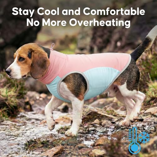 KYEESE Dog Cooling Vest, Breathable Dog T Shirt for Small Dogs Girl, Soft Sun Protection Reflective Tank Top with Cooling ...