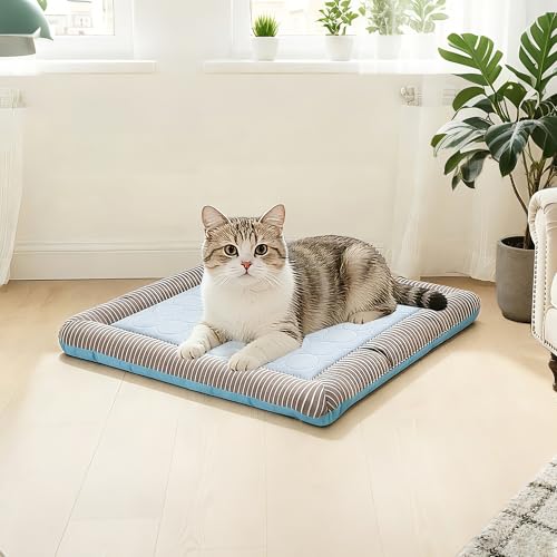 RPGT Summer Pet Self Cooling Pad Washable Sleeping Blanket- No Need to Freeze Or Refrigerate 14"x 18" Kennel Mat for Small...