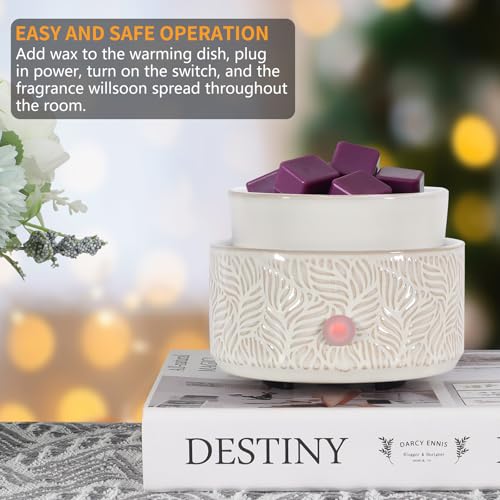 copinpin Electric Wax Melt Warmer 4-in-1 Candle Warmer for Scented Wax Melter Cute Ceramic Fragrance Wax Burner for Home O...