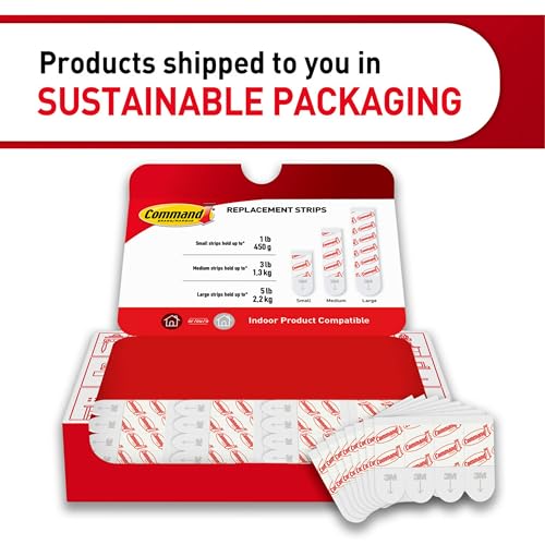 Command Poster Strips Value Pack, 64 Strips Damage-Free Poster Hangers, No Tools Requried, Great for Home, Room, Wall, Off...