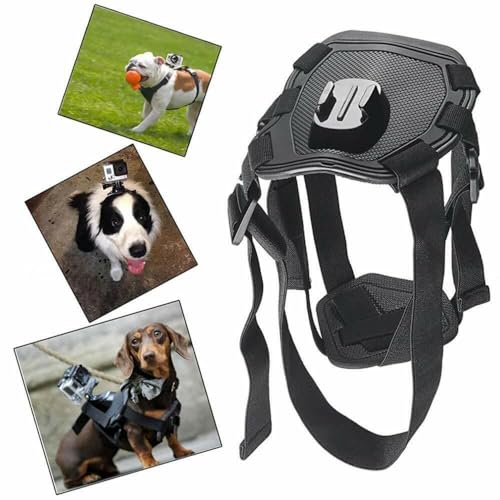 Dog Harness for Gopro, with 2 Mouting Base,Soft Adjustable for Small Medium and Large Dogs for Gopro 12 11 10 9 8 7 6 5 4 ...