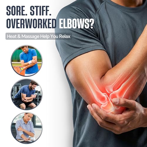 Cordless Elbow Heating Pad for Pain Relief, Arm Massager, Elbow Massager for Tennis Elbow, Arm Heating Pad with Massage, W...