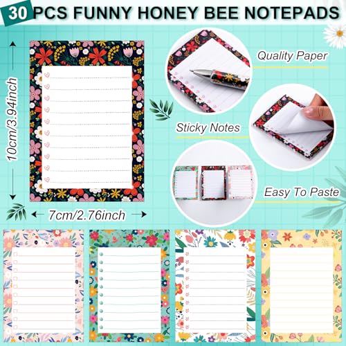 Kosiz 60 Pcs Flower Notepads with Pens Floral Sticky Notes Funny Ballpoint Pens Bulk Floral to Do List Memo Pads for Flowe...