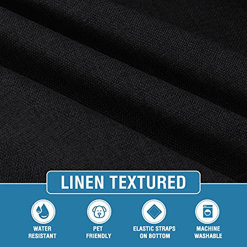 H.VERSAILTEX Water Resistant Woven Linen Look Couch Cushion Covers Sofa Cushion Covers for 3 Cushion Couch Individual Seat...