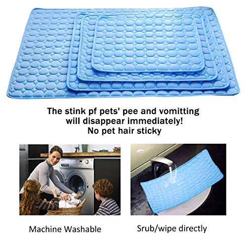 aingycy Dog Cooling Mat Pet Cooling Pads Dogs & Cats Pet Cooling Blanket for Outdoor Car Seats Beds (Blue, 28IN * 40IN)
