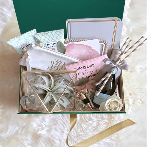 Giflsaidsprest Gift Box with Lid，10.24x7.48x3.15 Gift Boxes for Presents with Ribbon and Magnetic Closure，Valentine's，Moth...